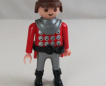 1993 Geobra Playmobile Medieval Castle Red Knight 2.75&quot; Toy Figure (B) - $6.92