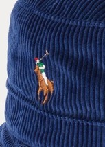 Polo Ralph Lauren Dog-Embroidered Corduroy Bucket Hats L/XL Navy - £63.76 GBP