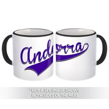 Andorra : Gift Mug Flag Varsity Script Baseball Beisbol Country Pride Andorran - £12.91 GBP