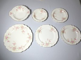 Antique Lido W.S. George Peach Blossom flowers China 22 Pc Plates Gold R... - £93.48 GBP