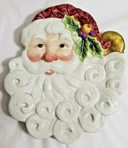 Fitz &amp; Floyd FF Handcrafted Holiday Christmas Santa Plate Dish Container... - $29.95