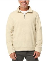 Dockers Mens Sweater Beige Quarter Zip Pockets Long Sleeves Regular Fit - $39.99