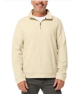 Dockers Mens Sweater Beige Quarter Zip Pockets Long Sleeves Regular Fit - $736.47 MXN