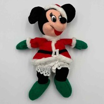 Vintage 1997 Disney Minnie Mouse Santa Bean Bag 7&quot; Plush - $16.44