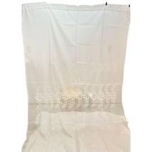 Vintage JCPenney Set of 2 Sheer White Embroidered 104x60 Curtain Panels - £39.56 GBP