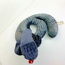 2007 Coiled Snake Black Plush Stuffed Animal Toy - £10.07 GBP