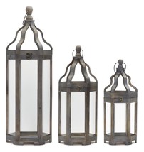 Lantern (Set of 3) 19.5&quot;H, 25&quot;H, 36&quot;H Wood/Iron - £154.35 GBP