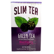 Slim Tea Blackberry Flavored Green Tea with Garcinia Cambogia 25 Tea Bags - £9.55 GBP