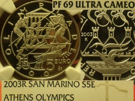 San Marino 2003-R 5 Euro NGC Proof-69 Ultra Cameo~Athen Olympics~Highest... - $104.85