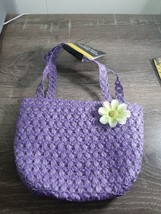 (1) Girls Purple Easter Tote bag, Purse with Flower. New - £7.55 GBP