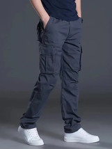 Solind Cotton Multi Flap Pockets Men&#39;s Straight Leg Cargo Pants Loose Ca... - $59.99