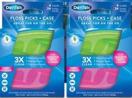 DenTek Floss Picks in Case for On-the-Go, 4 Travel Cases w/6 Floss Picks, 2 Pack - £8.56 GBP