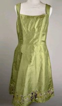 Kay Unger New York - Sleeveless Party Summer Dress - Lime Silk Women’s Size 6 - £25.60 GBP