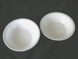 Corellle white with gray bands soup, cereal bowls 2 ea. - £15.73 GBP