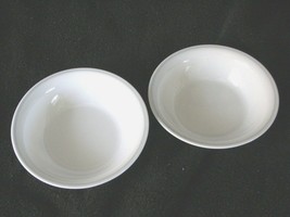 Corellle white with gray bands soup, cereal bowls 2 ea. - £15.76 GBP