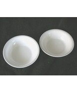 Corellle white with gray bands soup, cereal bowls 2 ea. - £15.82 GBP