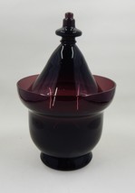 Carl Erickson Amethyst Art Glass Covered Sugar Candy Bowl Dish Marked - $94.99
