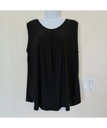 Womens Plus Size 1X Star Vixen Sleeveless Tank Blouse Black Strappy Open... - $14.63