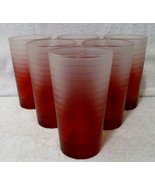 Set of 6 TGI Fridays Red Ombre Restaurant Commercial Drinking Glasses - $74.25