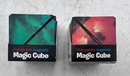 2 Magnetic Magic Cube Puzzle Anti Stress 3D Hand Flip Toys Gift (R07-1 &amp;... - $16.83
