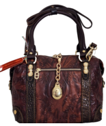 MARINO ORLANDI ITALIAN DESIGNER BROWN BUTTERFLY LEATHER SATCHEL BAGNWT! - $529.99