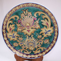 Oriental Accents Cloisonne Decorative PLATE Red Green And NAVY Blue Gold Flora - £10.86 GBP