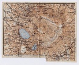 1909 ANTIQUE MAP VICINITY OF LAKE ALBANO CASTEL GANDOLFO MONTE CAVO LAZI... - $23.05