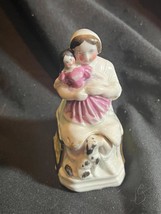 Antique Old Porcelain Faring Jewelry Trinket Box Girl Doll Potty Toilet Training - $81.25