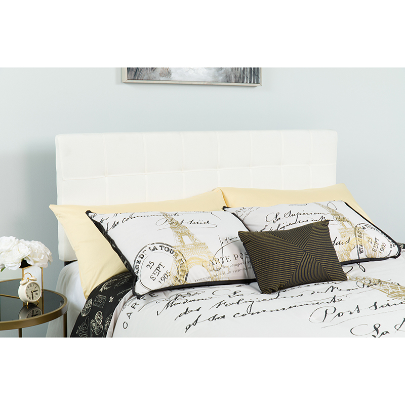 Twin Headboard-White Fabric HG-HB1704-T-W-GG