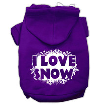 I Love Snow Purple Pet Hoodie - Size 2XL - £26.61 GBP