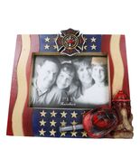 Patriotic Maltese Cross Fireman Helmet Hose Fire Hydrant USA Flag Pictur... - $510.87 MXN