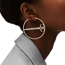 Gold Stone Scissor Hoops - $39.49