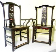 Antique Chinese High Back Arm Chairs (2631) (Pair), Circa 1800-1849 - £1,330.20 GBP