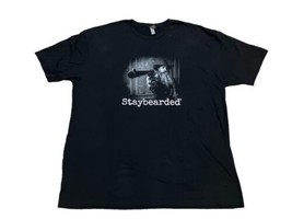 Stay Bearded Mens T Shirt 3XL Black 26x32 Man Holding Gun Aiming to Shoo... - $24.63