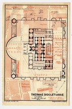 1930 Vintage Map Of Bath Of Diocletian / Thermae Diocletiani / Rome / Italy - £19.72 GBP