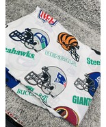 Vintage 1993 NFL Football Team Helmets Bibb Company Twin Bed Sheet 3 Pie... - £26.64 GBP