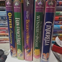 Disney VHS Movie Lot Clamshell Mickey Cinderella Oliver Pooh Beast Used ... - £7.90 GBP