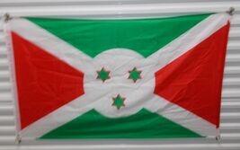 Burundi Africa Flag 3' x 5' Ft Nylon Premium Outdoor Embroidered Green R... - $34.60