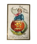 Vintage Halloween Postcard Ca. 1910 Embossed Halloween Pranks Jack-o&#39;Lan... - $63.77 CAD