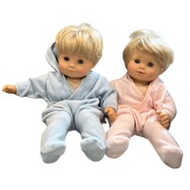 Bitty Baby Twins Boy &amp; Girl Short Blonde Hair Pink &amp; Blue Sleepers Set - £57.55 GBP