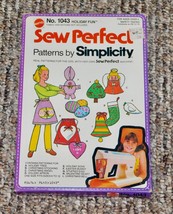 RARE! Mattel Sew Perfect Simplicity Pattern No. 1043 HOLIDAY FUN 1978 New/Opened - £10.82 GBP