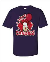 I Have Candy Candies Scary Clown Creepy Mask - Unisex T-Shirt Purple - £23.87 GBP