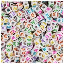 BeadTin Letter W White Opaque 6mm Cube Alphabet Beads - Colors (80pcs) - $2.09