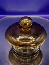 Amber Glass Empoli Style Candy Or Jar Lid Hand Blown - $14.11