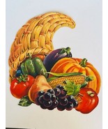 Thanksgiving School Wall Decor vtg Antique 1960s sign ephemera Fruit Bas... - £21.27 GBP