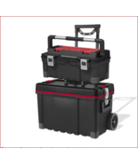 Rugged 24&quot; Rolling Tool Box Combo Telescoping Handle Removable Tray Stac... - $182.51 CAD