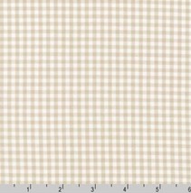 Cotton Carolina Gingham 1/8&quot; Checks Checkered Sand Fabric Print by Yard D161.25 - £10.38 GBP