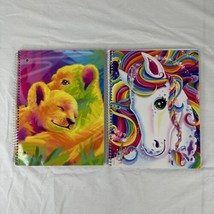 (2) LISA FRANK Spiral Notebooks Vtg Unused Clean Unicorn Lion &amp; Cub Them... - $47.51