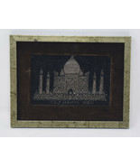 Taj Mahal India Embroidered Metallic Fabric Framed 9 x 7 - €42,22 EUR