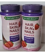 2Nature's Bounty Advanced Hair, Skin, & Nails 80 Gummies Strawberry, Exp 12/24 - $28.10